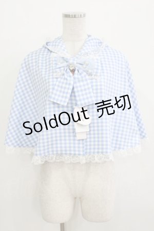 画像: Ank Rouge / うさちゃんギンガムケープ M サックス H-25-12-27-1028-CA-TO-NS-ZH