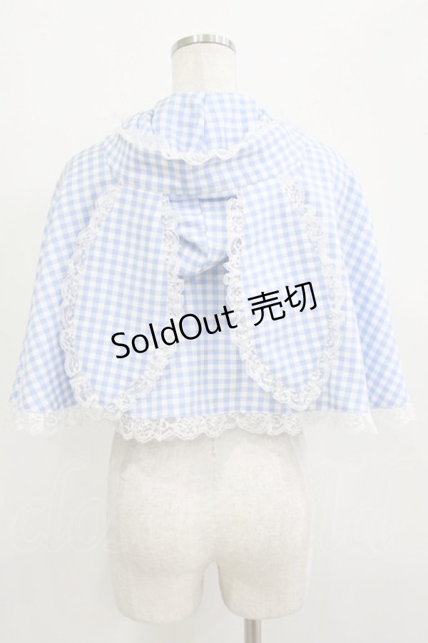 画像3: Ank Rouge / うさちゃんギンガムケープ M サックス H-25-12-27-1028-CA-TO-NS-ZH (3)