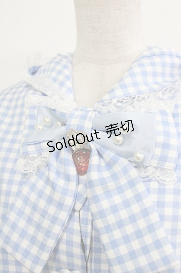 画像4: Ank Rouge / うさちゃんギンガムケープ M サックス H-25-12-27-1028-CA-TO-NS-ZH (4)