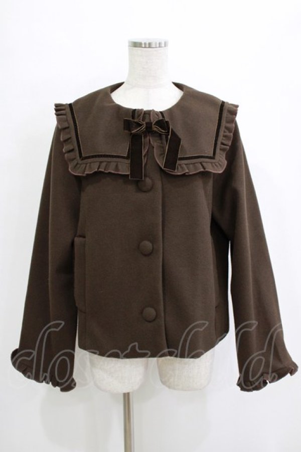 画像1: m petit by misako / AM*セーラーショートコート 3L ブラウン H-25-12-27-1030-LO-CO-NS-ZH (1)
