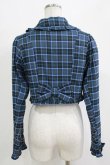 画像3: axes femme kawaii / タータンチェックジャケット M ブルー H-25-12-27-1031-AX-JA-NS-ZH (3)