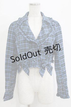 画像: axes femme Kawaii / タータンチェックジャケット M ブルー H-25-12-27-1032-AX-JA-NS-ZH