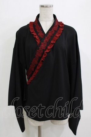 画像: Chalmiere / 和風ブラウス M ブラック H-25-12-27-1035-PU-BL-NS-ZH