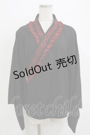 画像: Chalmiere / 和風ブラウス M ブラック H-25-12-27-1035-PU-BL-NS-ZH