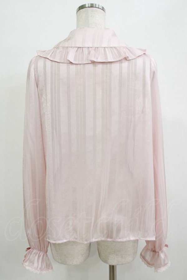 画像3: axes femme kawaii / ストライプシアーブラウス M ピンク H-25-12-27-1038-AX-BL-NS-ZH (3)