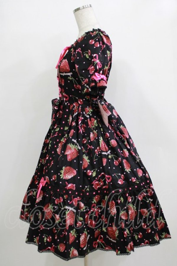 画像2: metamorphose / Lady Fruit 半袖ワンピース サイズ1 ブラック H-25-12-27-1004-ME-OP-NS-ZH (2)