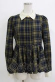 画像1: an another angelus / クレリック衿チェックペプラムシャツ Free GREEN×NV H-25-12-27-1040-CA-TO-NS-ZH (1)