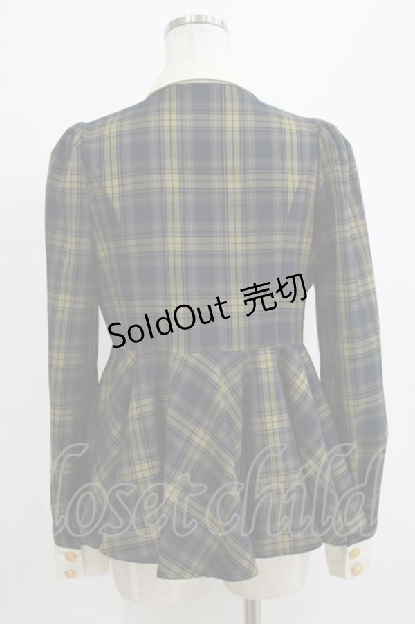 画像3: an another angelus / クレリック衿チェックペプラムシャツ Free GREEN×NV H-25-12-27-1040-CA-TO-NS-ZH (3)