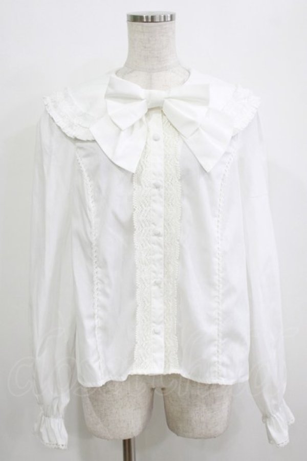 画像1: axes femme kawaii / フラット衿ブラウス M オフ H-25-12-27-1041-AX-BL-NS-ZH (1)