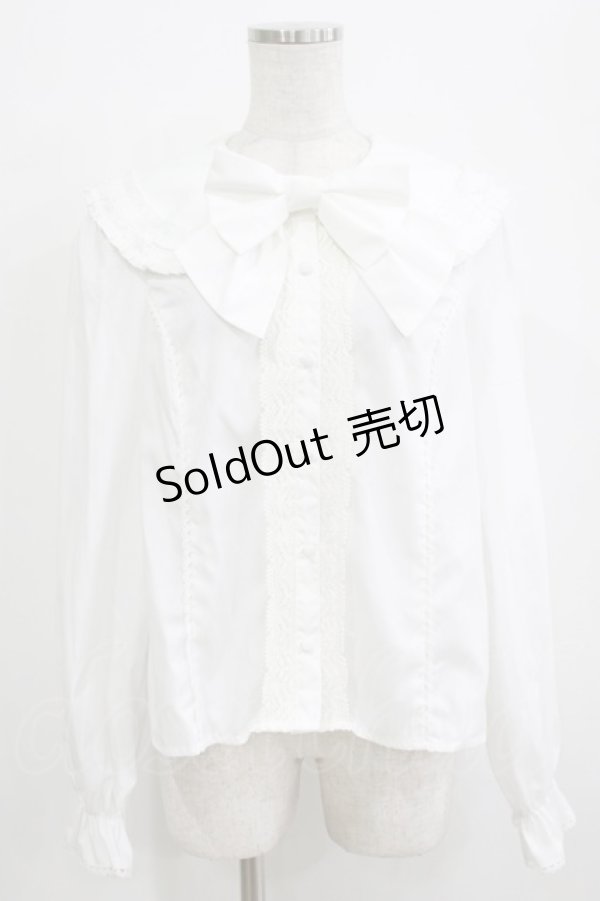 画像1: axes femme Kawaii / フラット衿ブラウス M オフ H-25-12-27-1041-AX-BL-NS-ZH (1)