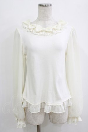 画像: Angelic Pretty / Trio Ribbonカットソー Free アイボリー H-25-12-27-1042-AP-TO-NS-ZH