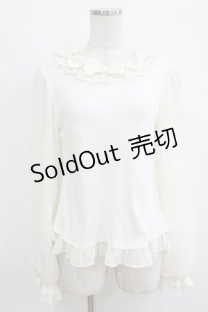 画像: Angelic Pretty / Trio Ribbonカットソー Free アイボリー H-25-12-27-1042-AP-TO-NS-ZH