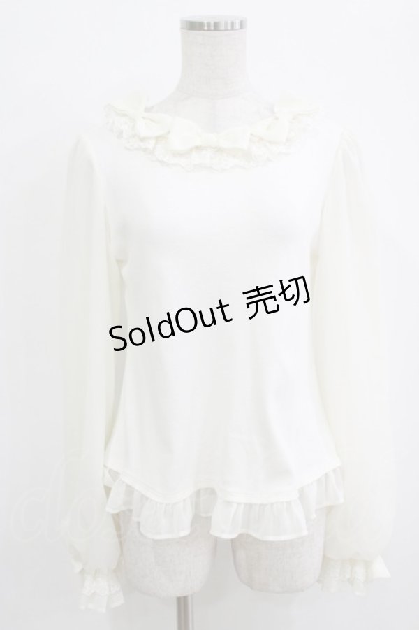 画像1: Angelic Pretty / Trio Ribbonカットソー Free アイボリー H-25-12-27-1042-AP-TO-NS-ZH (1)