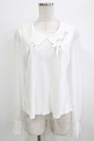 画像: Angelic Pretty / Cuteロゴ刺繍カットソー Free オフ H-25-12-27-1043-AP-TO-NS-ZH