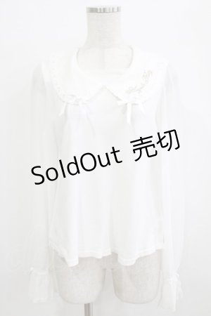 画像: Angelic Pretty / Cuteロゴ刺繍カットソー Free オフ H-25-12-27-1043-AP-TO-NS-ZH