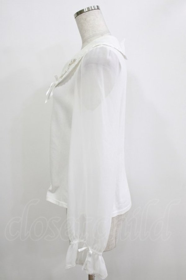 画像2: Angelic Pretty / Cuteロゴ刺繍カットソー Free オフ H-25-12-27-1043-AP-TO-NS-ZH (2)