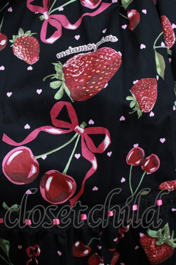 画像4: metamorphose / Lady Fruit 半袖ワンピース サイズ1 ブラック H-25-12-27-1004-ME-OP-NS-ZH (4)