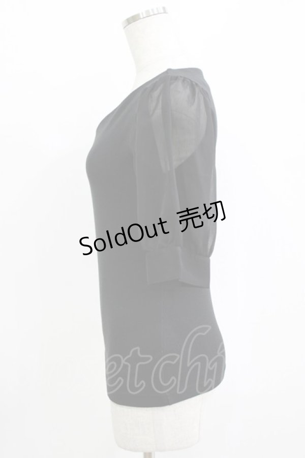 画像2: an another angelus / 楊柳シフォンスリーブテレコT Free BLACK H-25-12-27-1045-CA-TO-NS-ZH (2)