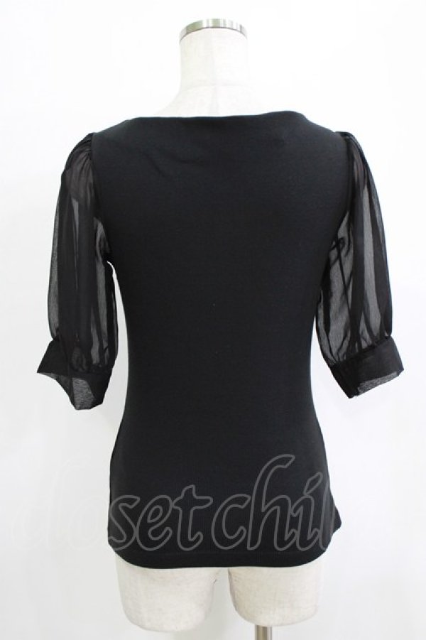 画像3: an another angelus / 楊柳シフォンスリーブテレコT Free BLACK H-25-12-27-1045-CA-TO-NS-ZH (3)