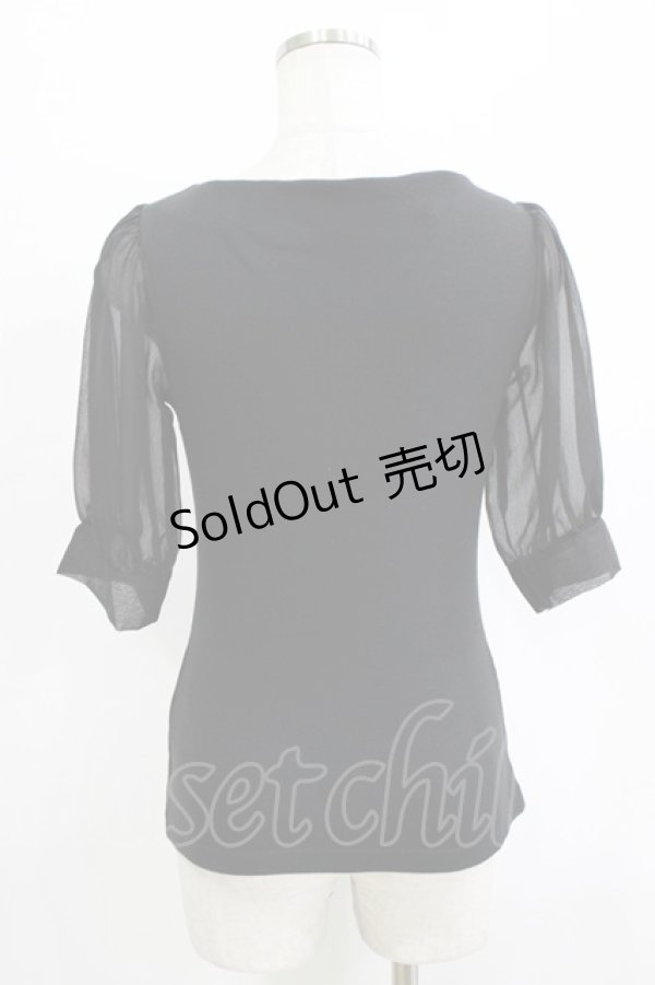 画像3: an another angelus / 楊柳シフォンスリーブテレコT Free BLACK H-25-12-27-1045-CA-TO-NS-ZH (3)