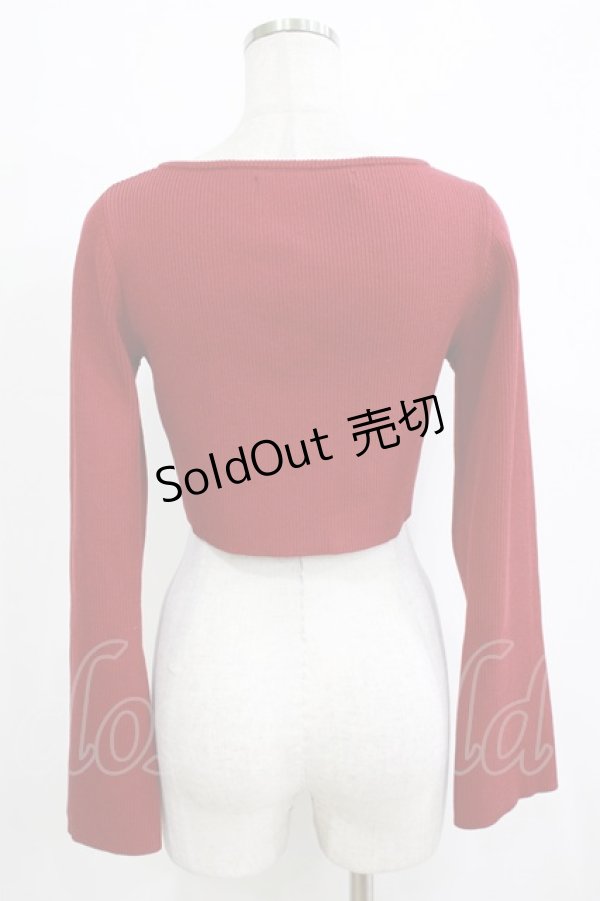 画像3: an another angelus / フラワーカメオ釦ショートニットカーディガン Free RED H-25-12-27-1046-CA-TO-NS-ZH (3)