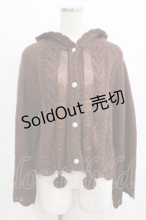 画像: m petit by misako / フード付きニットカーディガン L ブラウン H-25-12-27-1047-LO-TO-NS-ZH