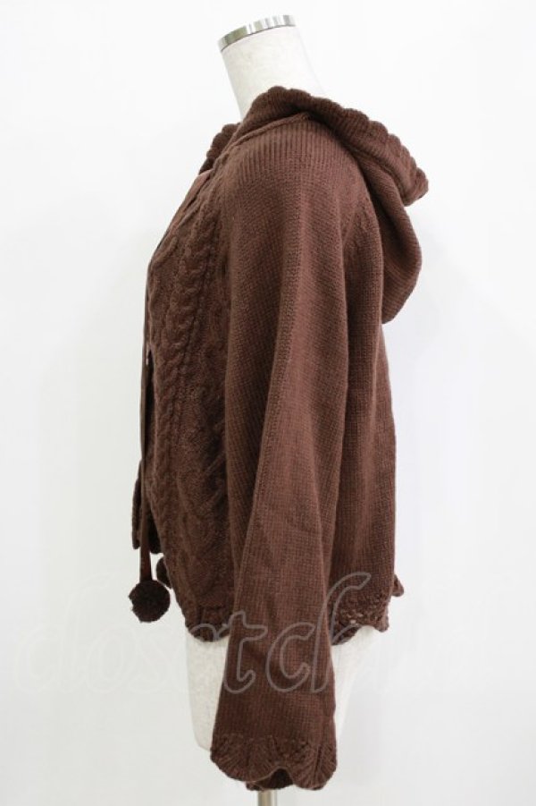 画像2: m petit by misako / フード付きニットカーディガン L ブラウン H-25-12-27-1047-LO-TO-NS-ZH (2)