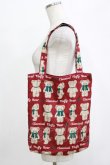 画像1: axes femme kawaii / Fluffy Bearトートバッグ  ワイン H-25-12-27-1049-AX-BG-NS-ZH (1)