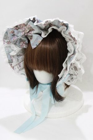 画像: Royal Princess Alice / Rococo Rose Catボンネット  ブルー H-25-12-27-1053-LO-AC-NS-ZH