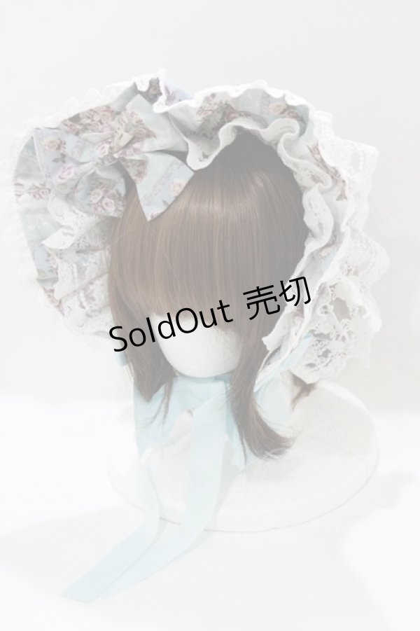 画像1: Royal Princess Alice / Rococo Rose Catボンネット  ブルー H-25-12-27-1053-LO-AC-NS-ZH (1)