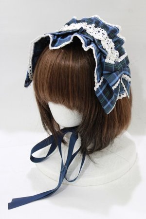 画像: axes femme kawaii / タータンチェックヘッドドレス  ブルー H-25-12-27-1054-AX-AC-NS-ZH