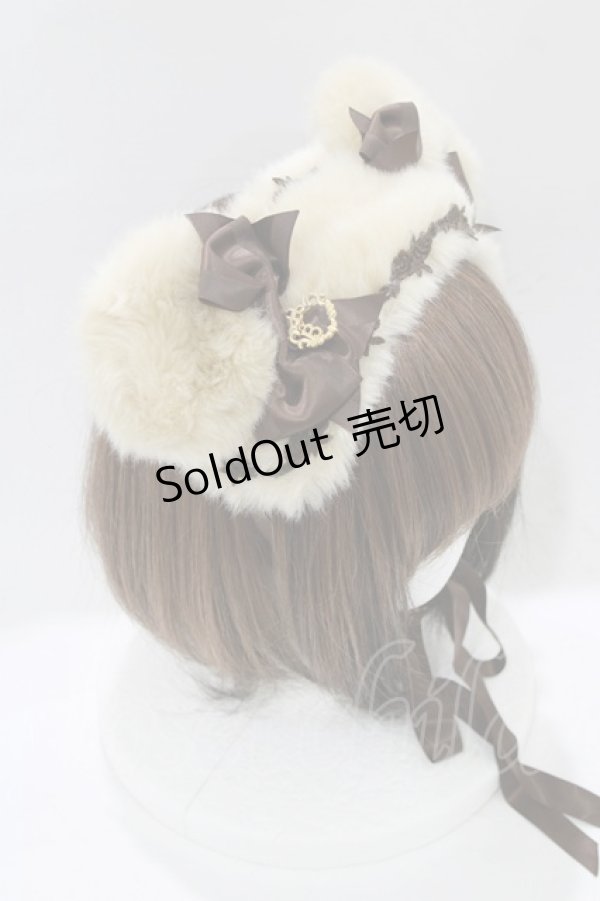 画像2: BABY,THE STARS SHINE BRIGHT / くみゃちゃんファーヘッドドレス  ミルクティー H-25-12-27-1055-BA-AC-NS-ZH (2)