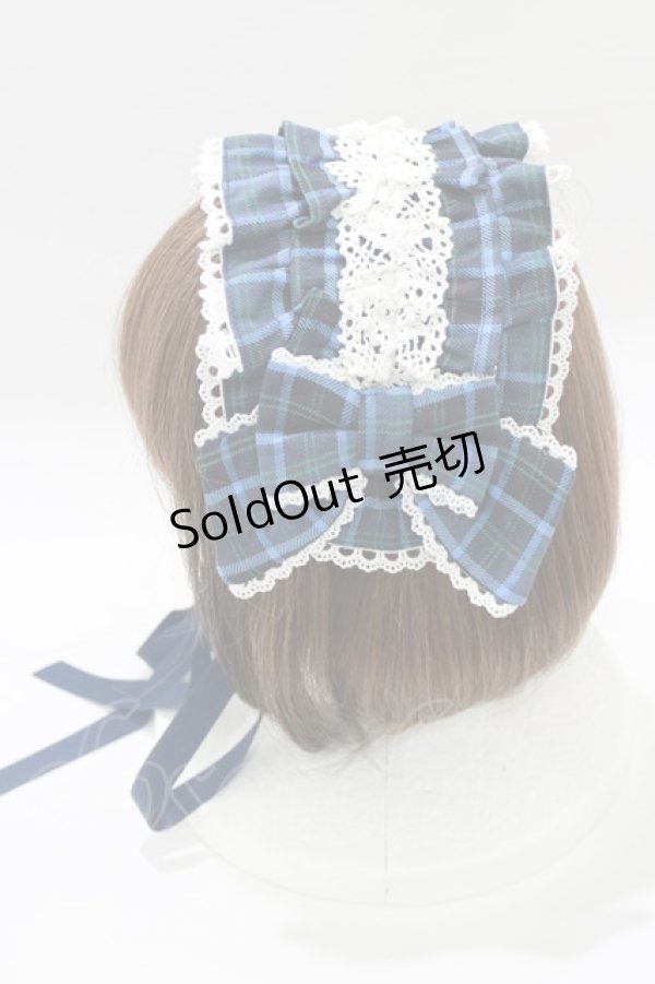 画像2: axes femme Kawaii / タータンチェックヘッドドレス  ブルー H-25-12-27-1059-AX-AC-NS-ZH (2)