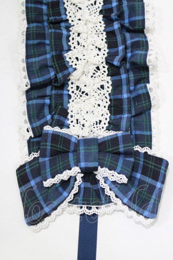 画像3: axes femme kawaii / タータンチェックヘッドドレス  ブルー H-25-12-27-1059-AX-AC-NS-ZH (3)