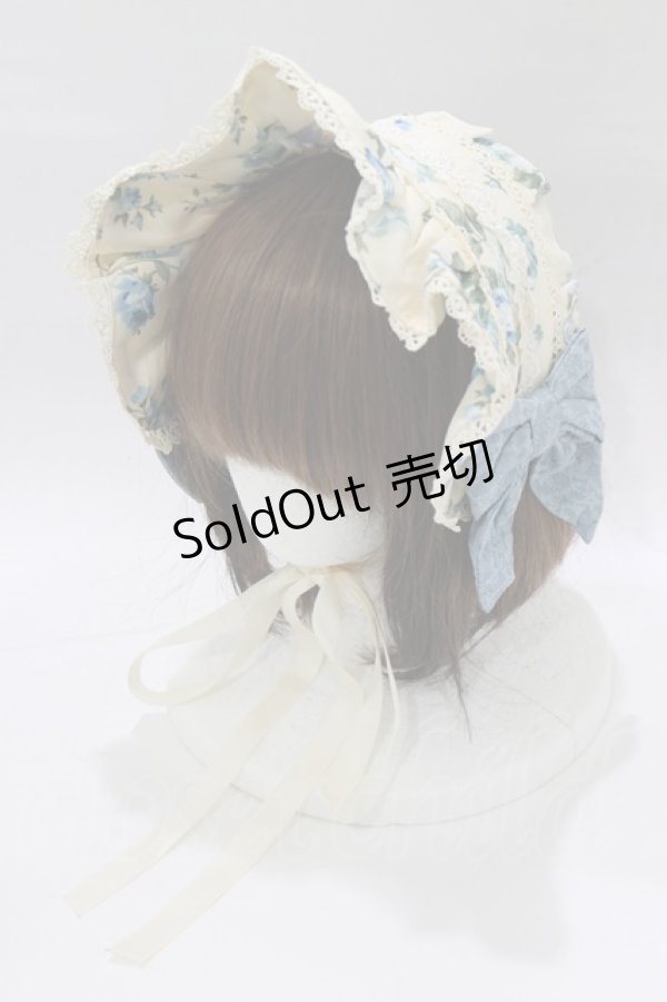 画像1: axes femme Kawaii / アンティークローズ柄ハーフボンネット  生成り H-25-12-27-1060-AX-AC-NS-ZH (1)