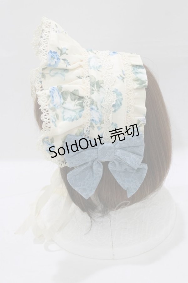 画像2: axes femme Kawaii / アンティークローズ柄ハーフボンネット  生成り H-25-12-27-1060-AX-AC-NS-ZH (2)