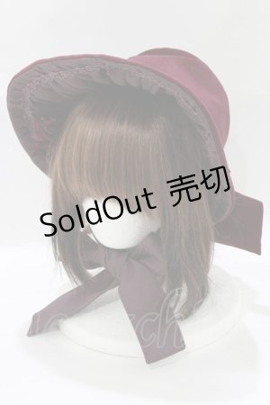 画像: Mary Magdalene / 別珍ヴィクトリアンドールボンネット  パープル H-25-12-27-1062-CL-AC-NS-ZH