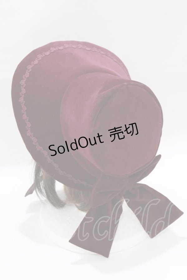 画像2: Mary Magdalene / 別珍ヴィクトリアンドールボンネット  パープル H-25-12-27-1062-CL-AC-NS-ZH (2)