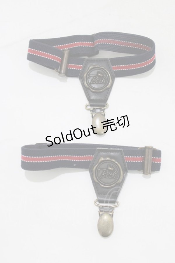 画像1: Beth / Bethエンブレムソックスガーター  ネイビー H-25-12-27-1070-CL-ZA-NS-ZH (1)