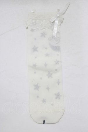 画像: Angelic Pretty / Dreamy Starクルー丈ソックス  オフ/シルバー H-25-12-27-1080-AP-ZA-NS-ZH