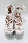 画像1: Ank Rouge / パールキラキラリボン厚底シューズ LL/25〜25.5cm ピンク H-25-12-27-1083-CA-SH-NS-ZH (1)