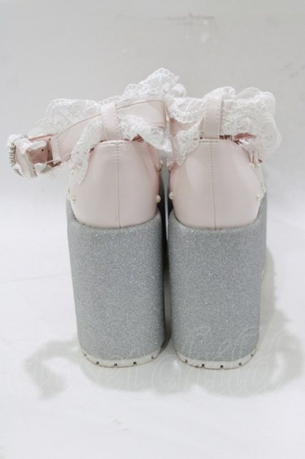 画像3: Ank Rouge / パールキラキラリボン厚底シューズ LL/25〜25.5cm ピンク H-25-12-27-1083-CA-SH-NS-ZH (3)