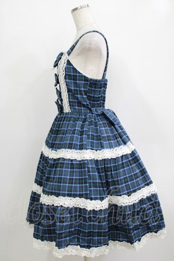 画像2: axes femme kawaii / タータンチェックジャンスカ M ブルー H-25-12-27-1007-AX-OP-NS-ZH (2)