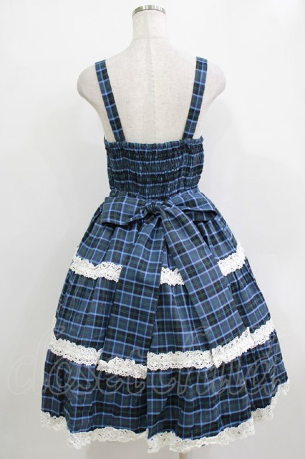 画像3: axes femme kawaii / タータンチェックジャンスカ M ブルー H-25-12-27-1007-AX-OP-NS-ZH (3)