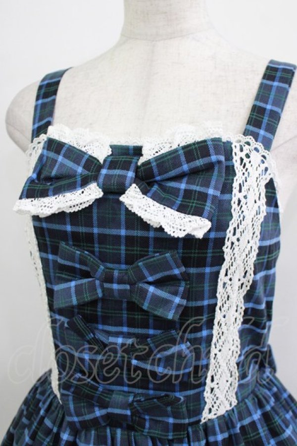 画像5: axes femme kawaii / タータンチェックジャンスカ M ブルー H-25-12-27-1007-AX-OP-NS-ZH (5)