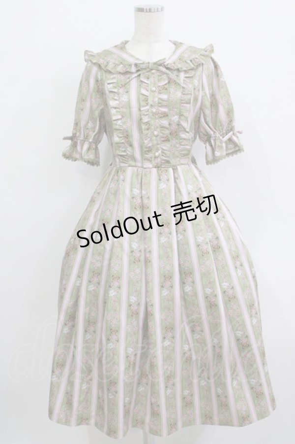 画像1: axes femme Kawaii / RosyBear柄ワンピース M グリーン H-25-12-27-1010-AX-OP-NS-ZH (1)