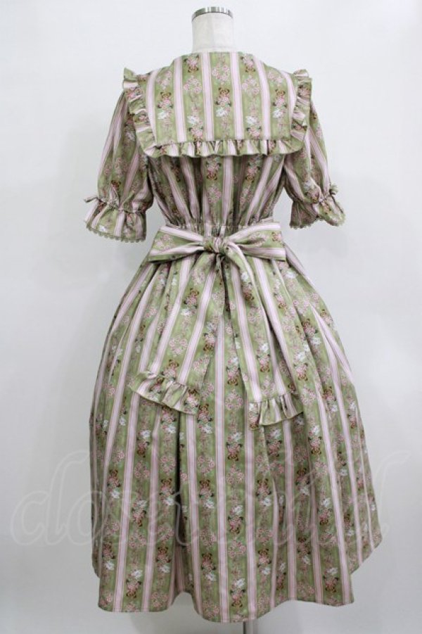 画像3: axes femme kawaii / RosyBear柄ワンピース M グリーン H-25-12-27-1010-AX-OP-NS-ZH (3)