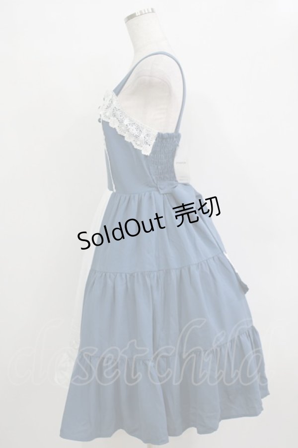 画像2: axes femme Kawaii / プランタンジャンパースカート M ブルー H-25-12-27-1011-AX-OP-NS-ZH (2)