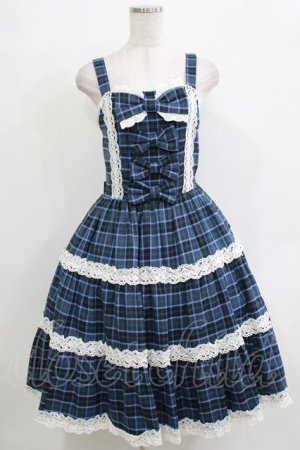 画像: axes femme kawaii / タータンチェックジャンスカ M ブルー H-25-12-27-1002-AX-OP-NS-ZH