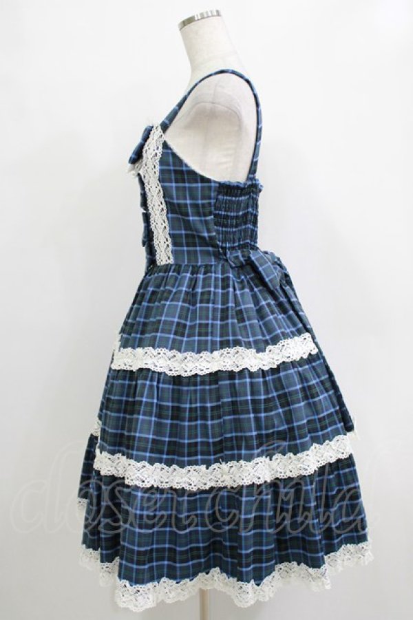 画像2: axes femme kawaii / タータンチェックジャンスカ M ブルー H-25-12-27-1002-AX-OP-NS-ZH (2)
